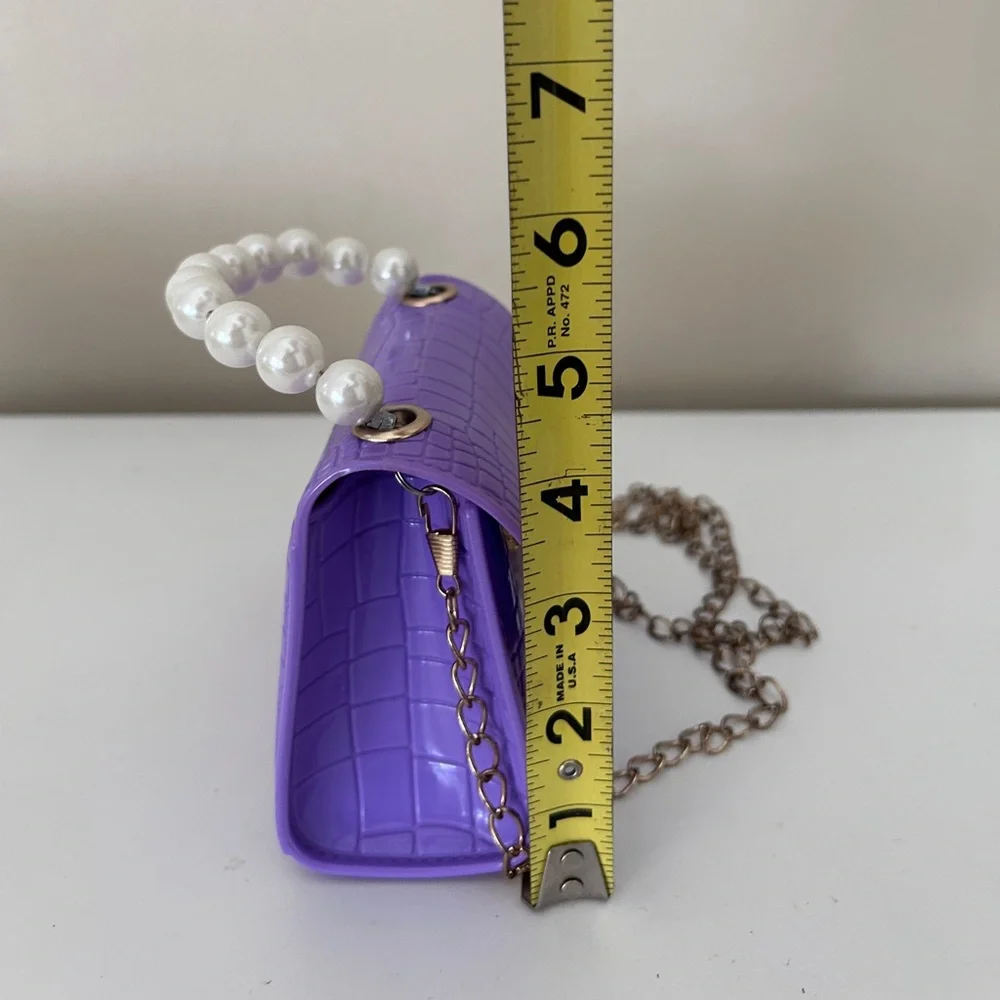 Pearl-Handle Mini Shoulder Bag in Lavender